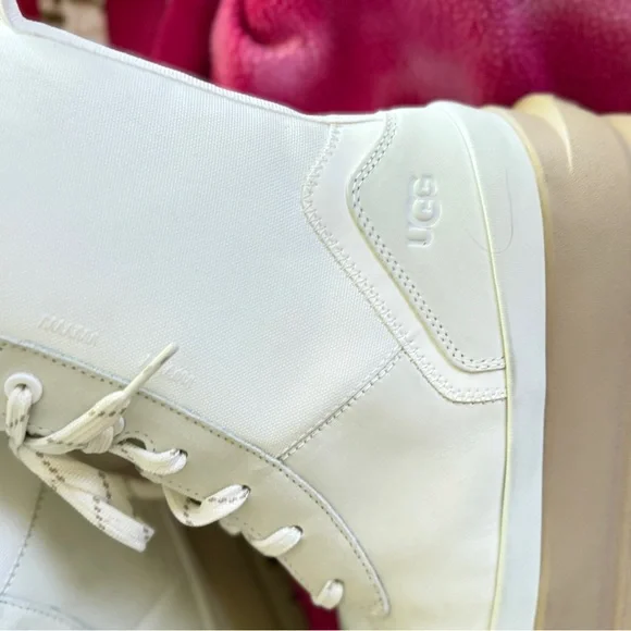 UGG Off White Lace-Up Women's Boots - Picture 11 of 16